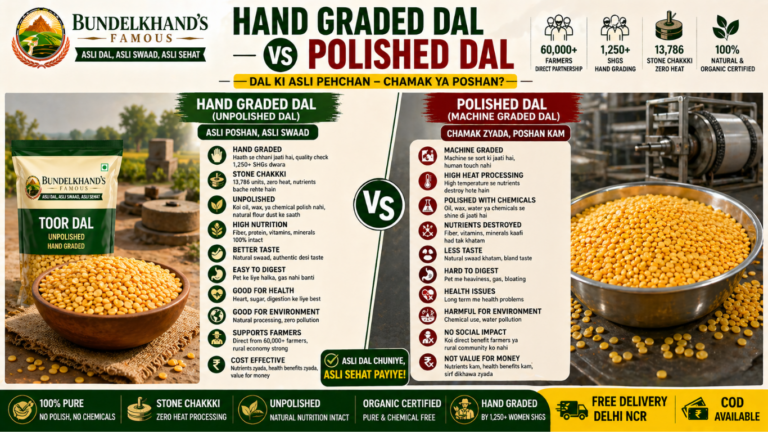 Hand Graded Dal vs Polished Dal